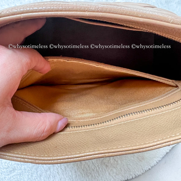 【May 1 Auction】 Vintage Chanel Caviar Medallion Hilton Tote - Dark Beige