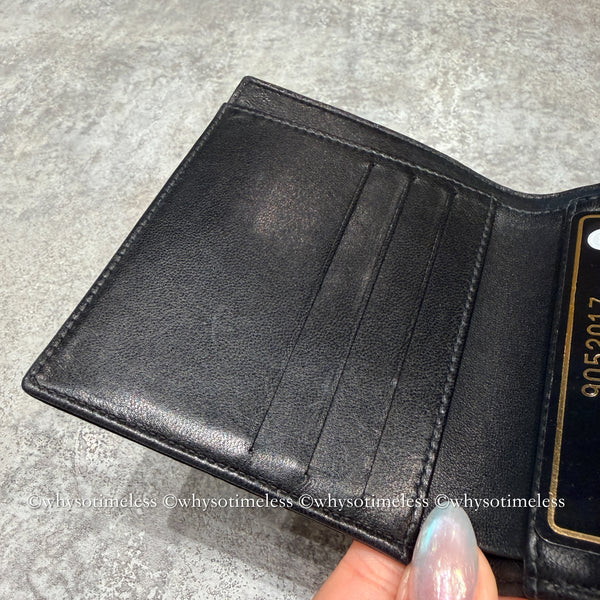Vintage Chanel 2004-05'S Caviar Coco Short Wallet - Black 006