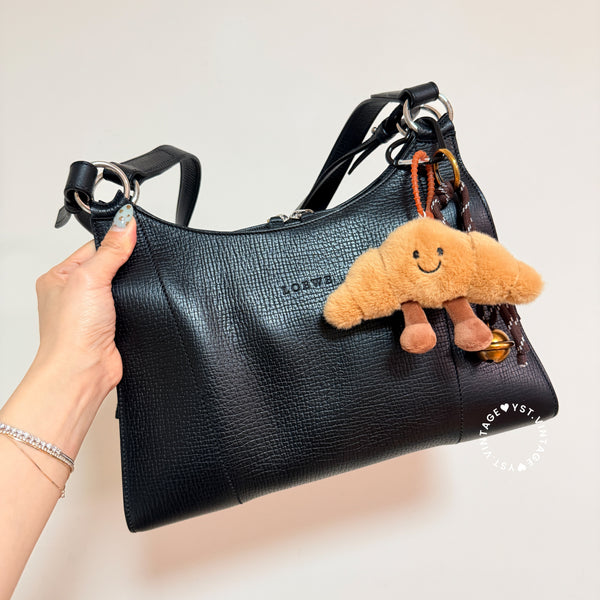 Vintage Loewe Croissant Shoulder Bag - Black