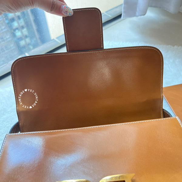 Vintage Delvaux Box Bag - Caramel