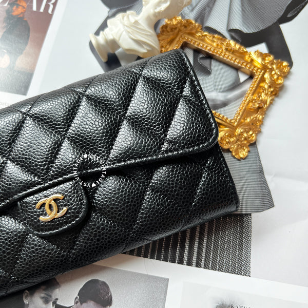 Pre-owned Chanel Caviar Long Wallet