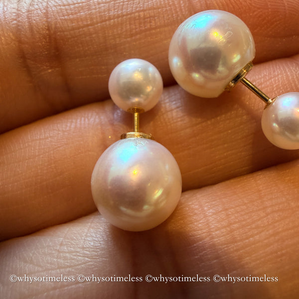 6/9mm Double Akoya 18KYG Earrings