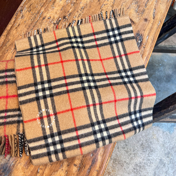 Vintage Burberry Cashmere/ Burberrys Lambswool Scarf - Classic