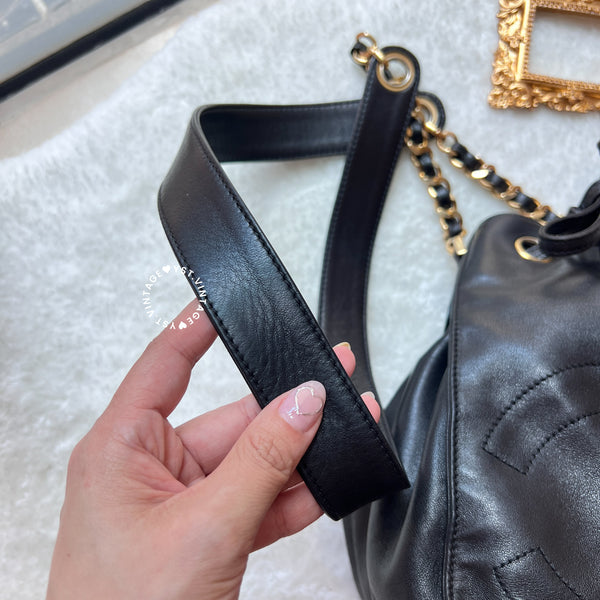 Vintage Chanel Bucket Bag - Black