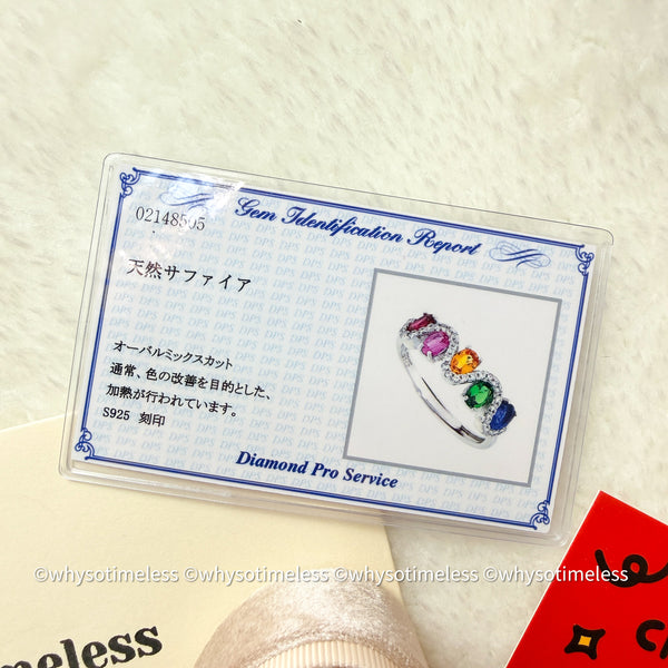 Rainbow Sapphire Zircon Silver Ring