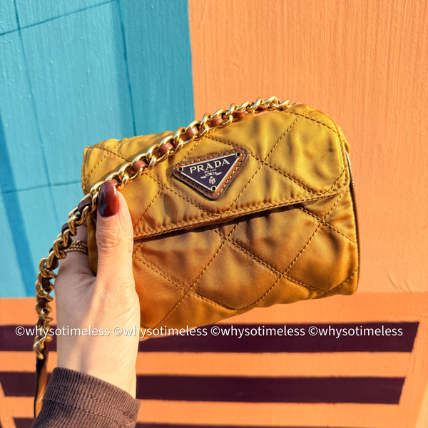 Vintage Prada Mini 2-way Belt Bag - Ginkgo Leaf Brown