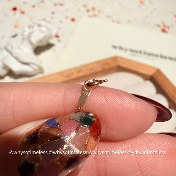 0.20ct Natural Heart & Cupid Cut Diamond 18KPG Smile Necklace