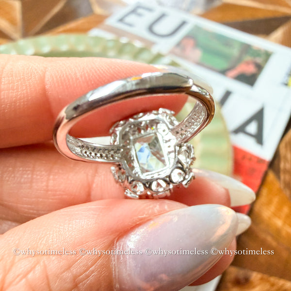 2.26ct Natural Cushion Cut Aquamarine Silver Ring