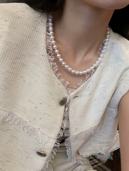8.5-9mm Akoya SS-花珠 Necklace PSL Cert