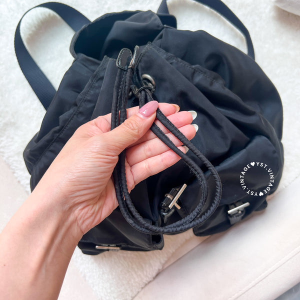 Vintage Prada Re-Nylon Backpack - Black (Size L)