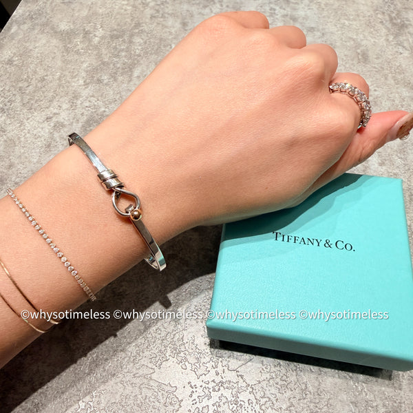 Vintage Tiffany & Co. Love Knot Bangle - 925 Silver 750 18K Gold