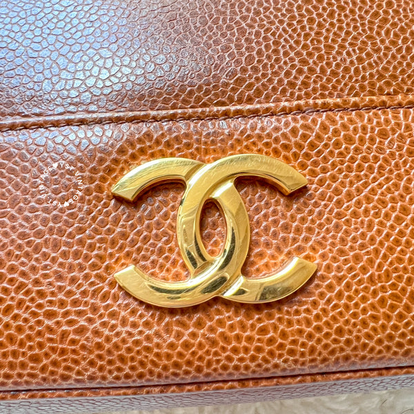 Vintage Chanel Coco Mark Caviar Shoulder Bag - Caramel Brown