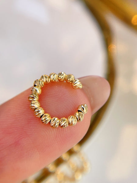 【Pre-order】18KYG/ WG Golden Ball Ear Cuff