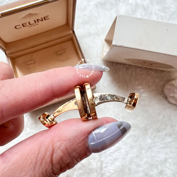 CELINE Horse Carriage Cufflinks Set with Original Box