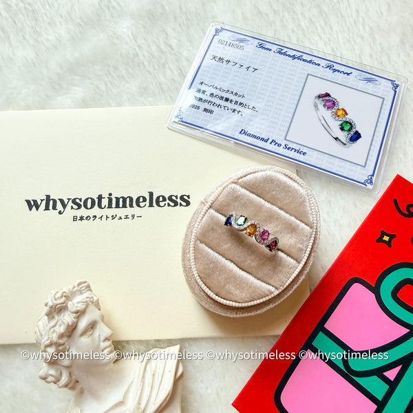 Rainbow Sapphire Zircon Silver Ring