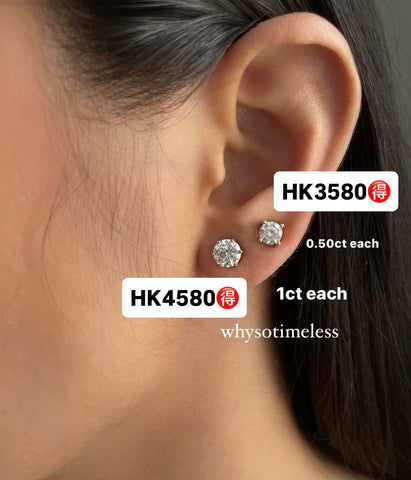 【Pre-order】Brillante Lab Grown Diamond 18KWG Earrings (2.0ct/ 1.0ct)