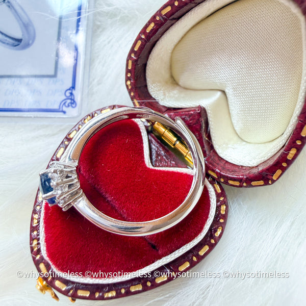 Natural Sapphire Zircon Silver Ring - Eugene