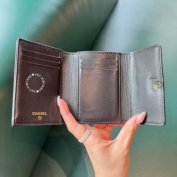 【古物拍賣 - 5 Sep】Vintage Chanel Caviar Coco Lock Card Holder - Black