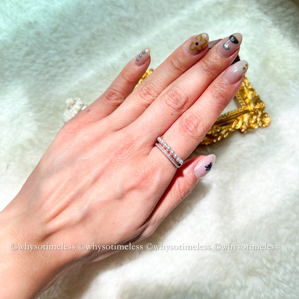 Japanese 2-3mm Baby Akoya Ziron Silver Ring - Eugénie