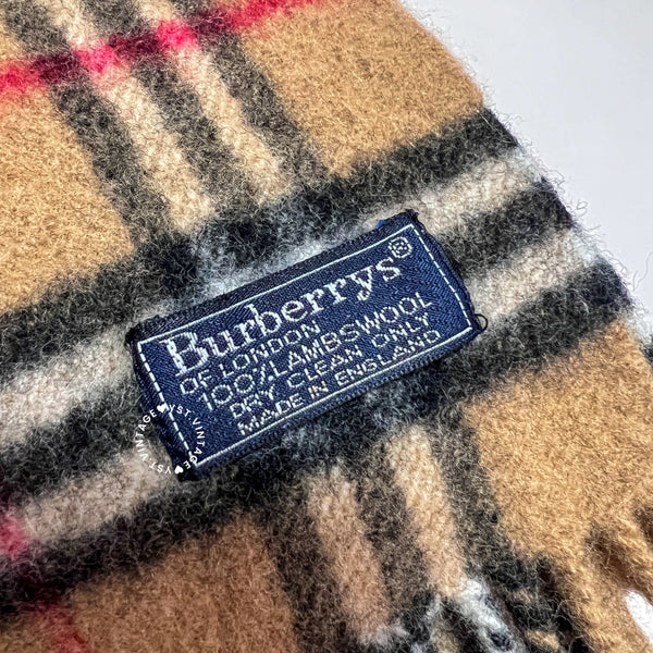 Vintage Burberry Cashmere/ Burberrys Lambswool Scarf - Classic