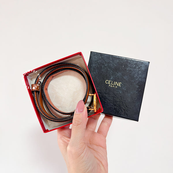 Vintage CELINE Donut Belt - Caramel Brown*Gold