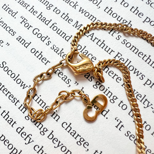 Vintage Dior Gold-Finish Metal Heart Shape CD Necklace