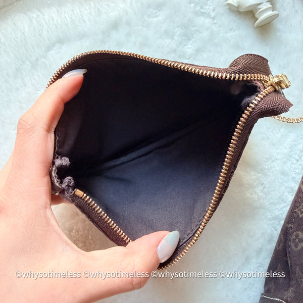 Vintage LV Monogram Denim Bucket Bag - Chocolate Brown