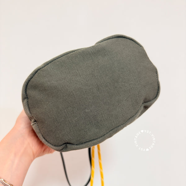 Pre-owned MiuMiu Gabardine Pouch - Olive Green