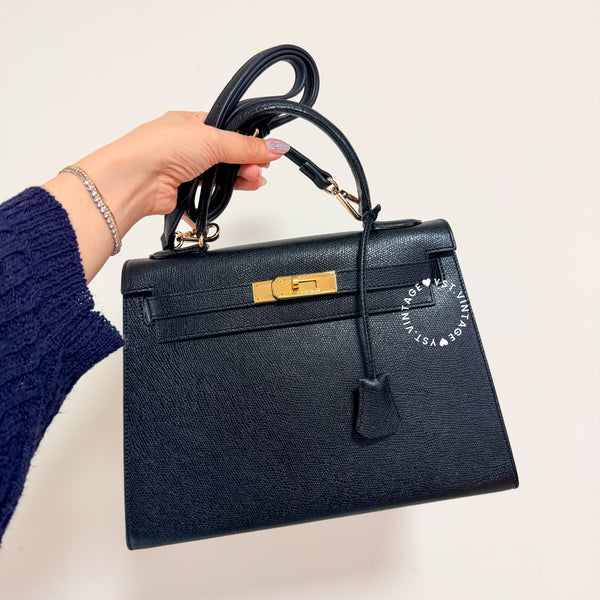 Vintage High-Class Kelly28 Bag - Black