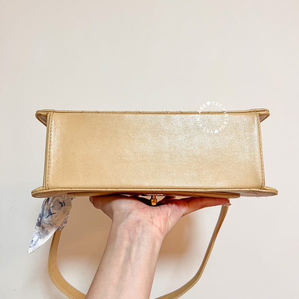 Vintage Chanel Trapezoid Kelly Bag - Light Beige