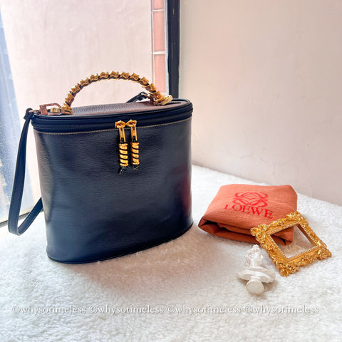 Vintage Loewe Velazquez Twist Handle Bag - Black