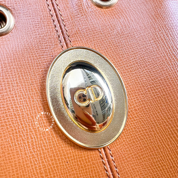 Vintage Dior Golden Egg Bucket Bag - Caramel Brown