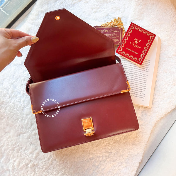 Vintage Cartier MUST DE CARTIER Envelope Bag - Burgundy