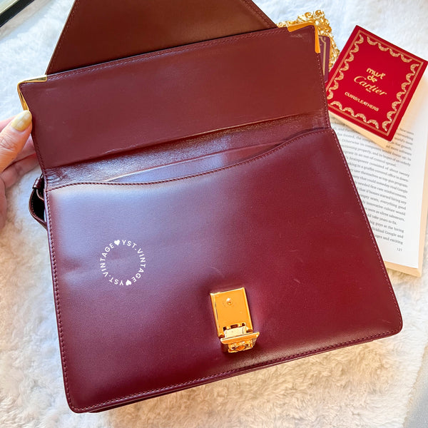 Vintage Cartier MUST DE CARTIER Envelope Bag - Burgundy