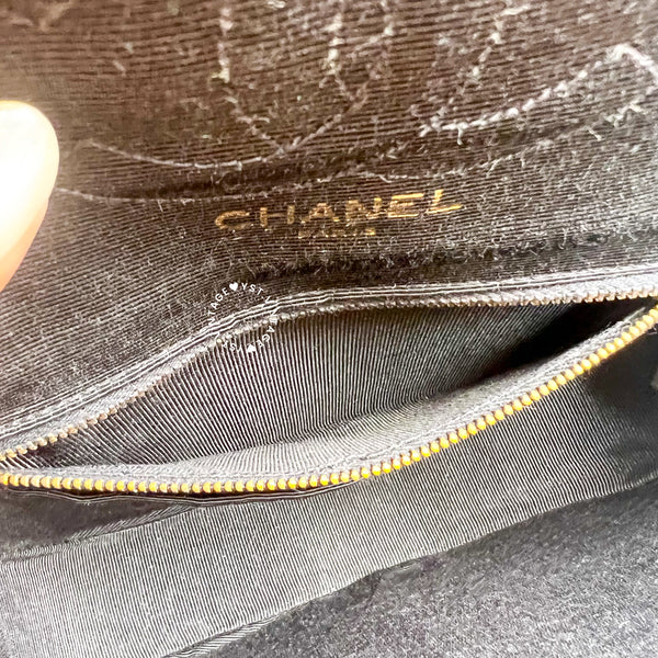 Vintage Chanel Jersey Flap Bag - Black