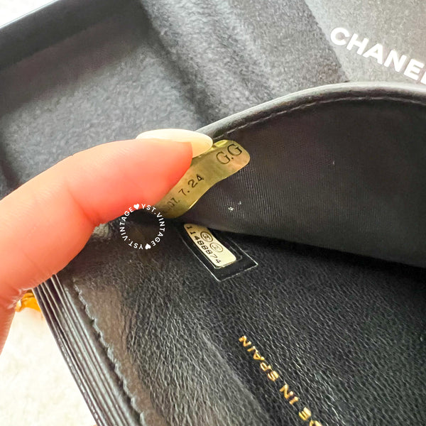Vintage Chanel 2007 Caviar Coco Short Wallet - Black 005