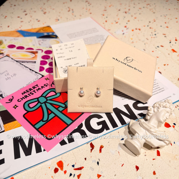 7.5-8mm Akoya Rosé Natural Diamond 18KYG Earrings