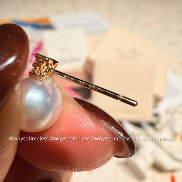 7.5-8mm Akoya Rosé Natural Diamond 18KYG Earrings