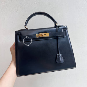 Vintage High-Class Kelly Bag - Black K28