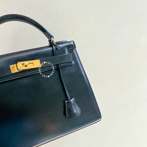 Vintage High-Class Kelly Bag - Black K28