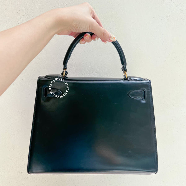 Vintage High-Class Kelly Bag - Black K28