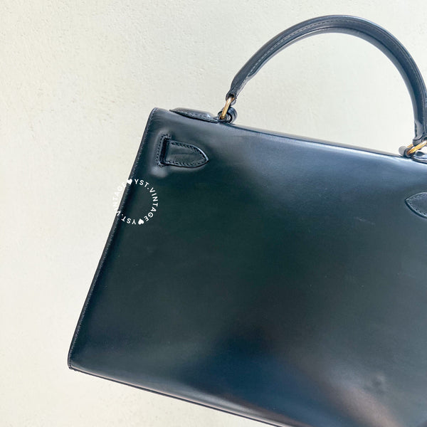 Vintage High-Class Kelly Bag - Black K28