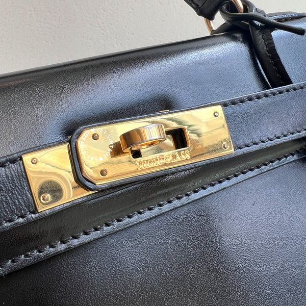 Vintage High-Class Kelly Bag - Black K28