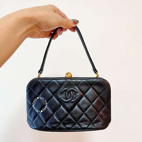 Vintage Chanel Mini Cocktail Handbag- Black