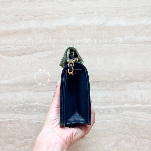 Vintage Chanel Mini Flap Push-Lock Bag - Black 002