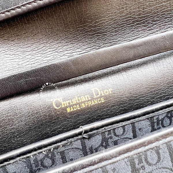 Vintage Dior Trotter Shoulder Bag - Black