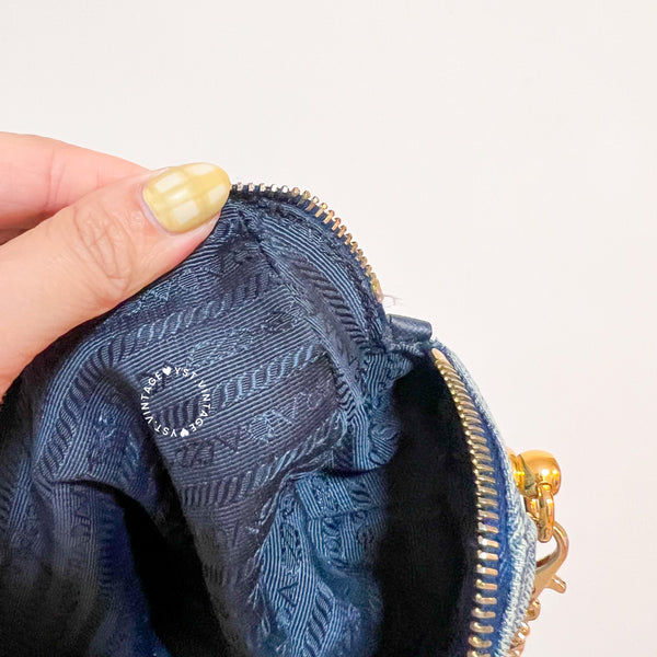 Vintage Prada Denim Makeup Pouch