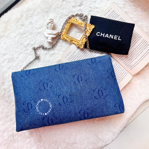 Vintage Chanel Denim Clutch