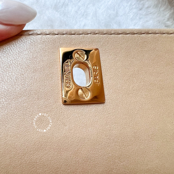 Vintage Chanel Trapezoid Kelly Bag - Light Beige