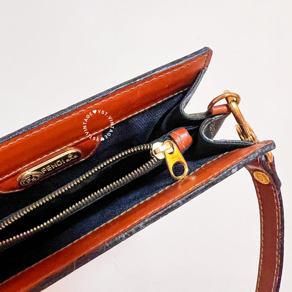Vintage Fendi Pequin Stripe Mini Shoulder Bag